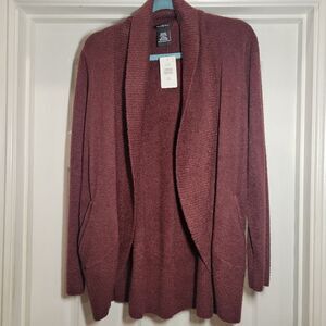Max & Mia wine/burgundy cardigan, Large